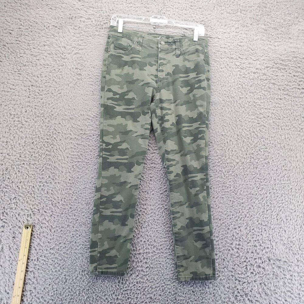 Universal Thread Pants Womens 4 Green Camo High Rise Skinny Crop Stretch